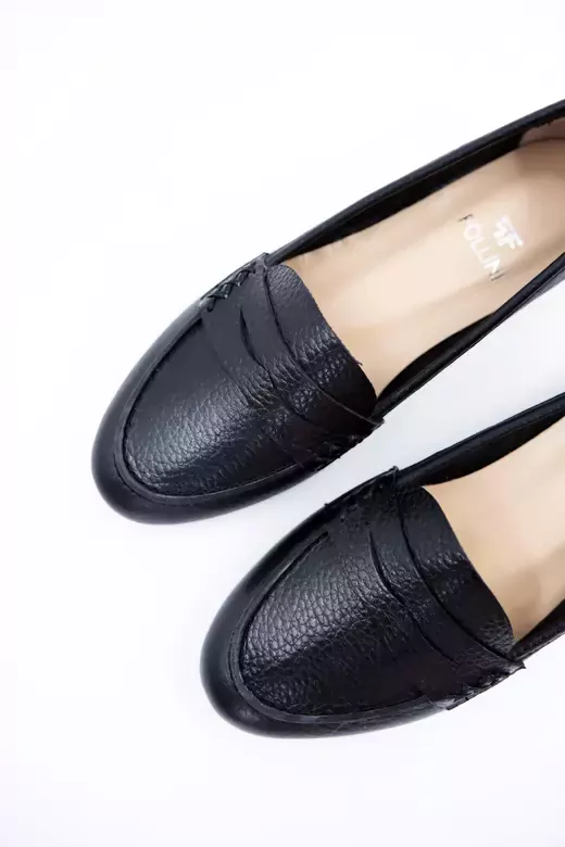 Kadın Hakiki Deri Babet Siyah