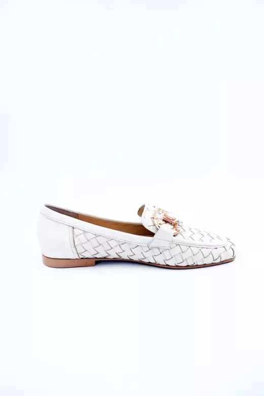 Kadın Hakiki Deri Babet Krem