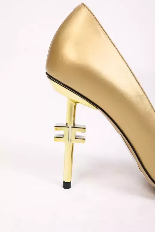 Kadın Deri Stiletto Gold