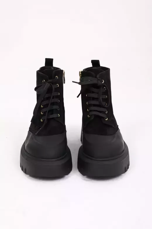 Kadın Siyah Deri Bot