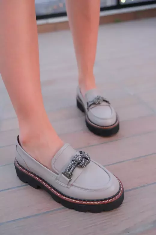Kadın Taba Loafer Aksesuar Detaylı