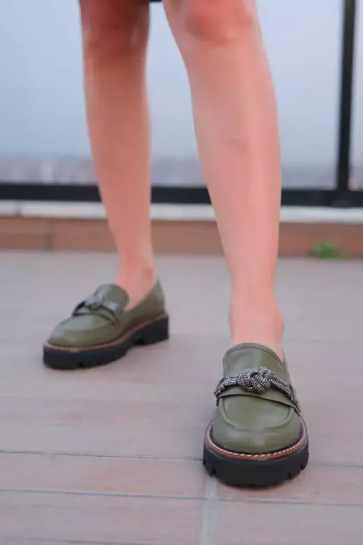 Kadın Taba Loafer Aksesuar Detaylı