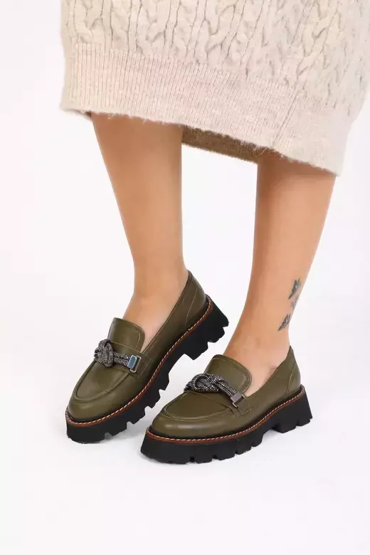 Kadın Taba Loafer Aksesuar Detaylı