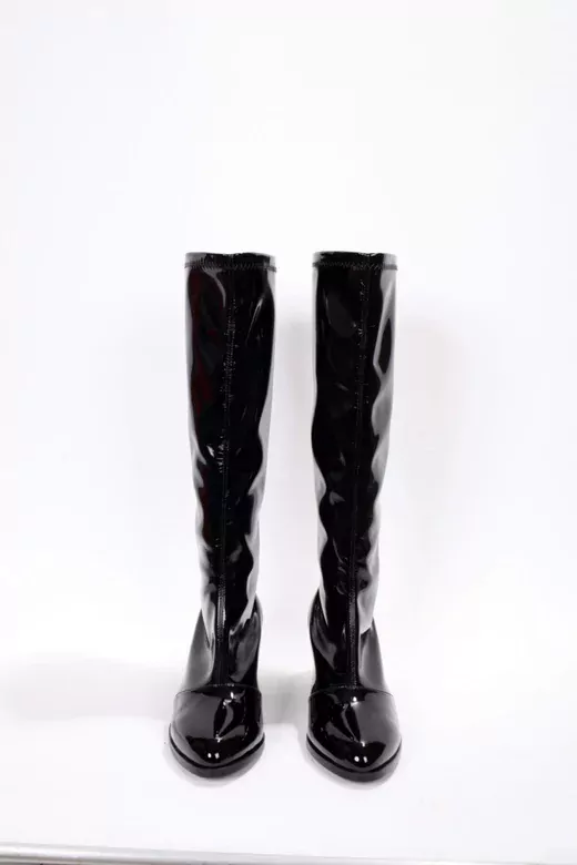 Kadın Siyah Rugan Streç Çizme