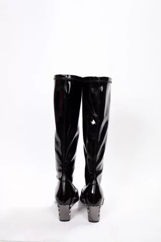 Kadın Siyah Rugan Streç Çizme