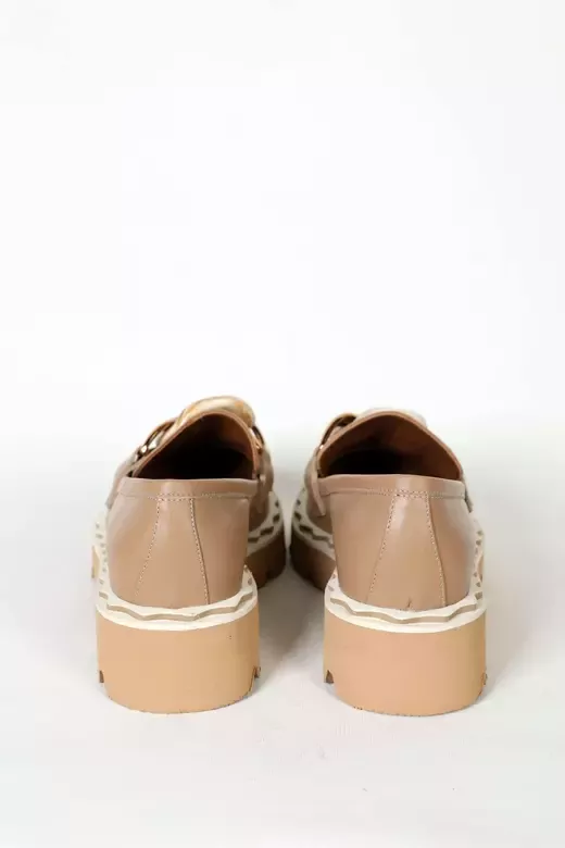 Kadın Taba Deri Toka Detaylı Loafer