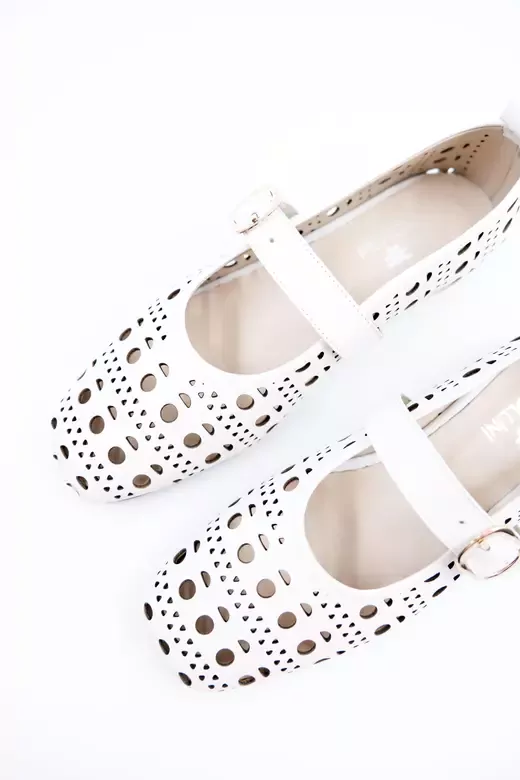 Kadın Hakiki Deri Babet Beyaz