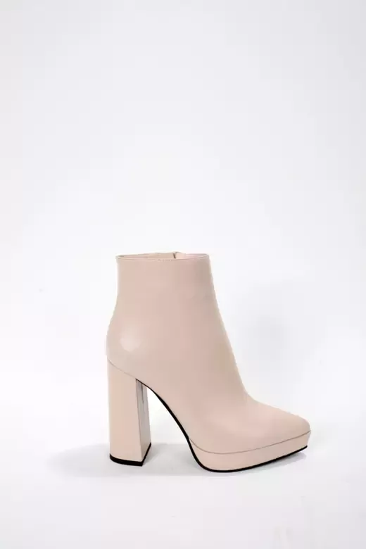 Kadın Bej Hakiki Deri Platform Bot