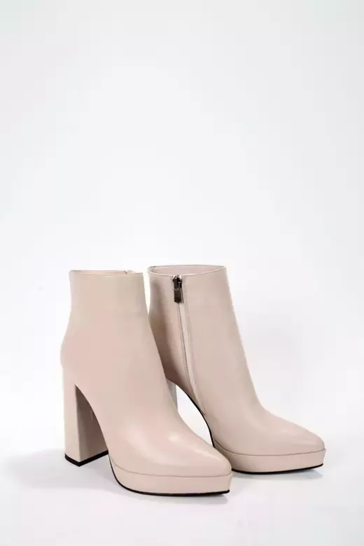 Kadın Bej Hakiki Deri Platform Bot