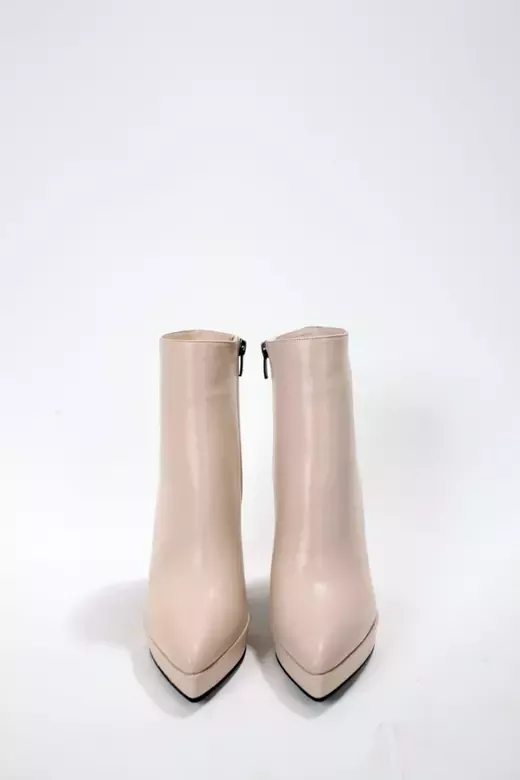 Kadın Bej Hakiki Deri Platform Bot