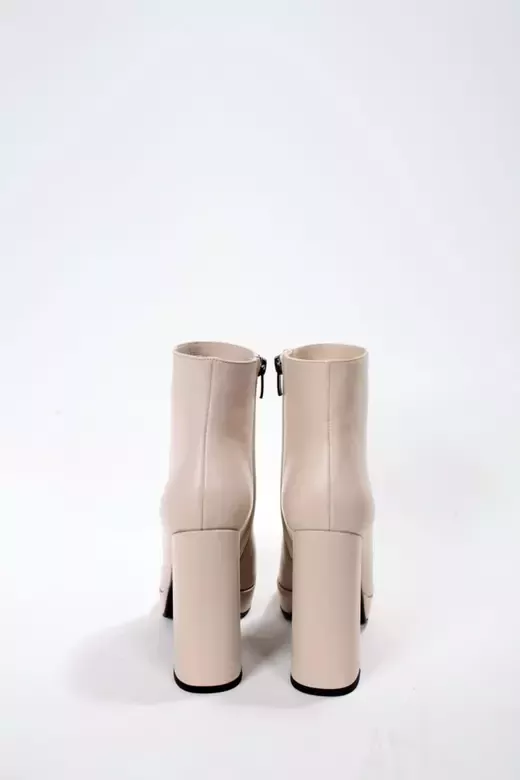 Kadın Bej Hakiki Deri Platform Bot