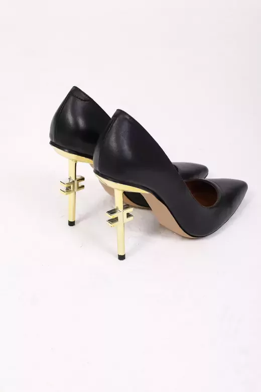 Kadın Deri Stiletto Gold