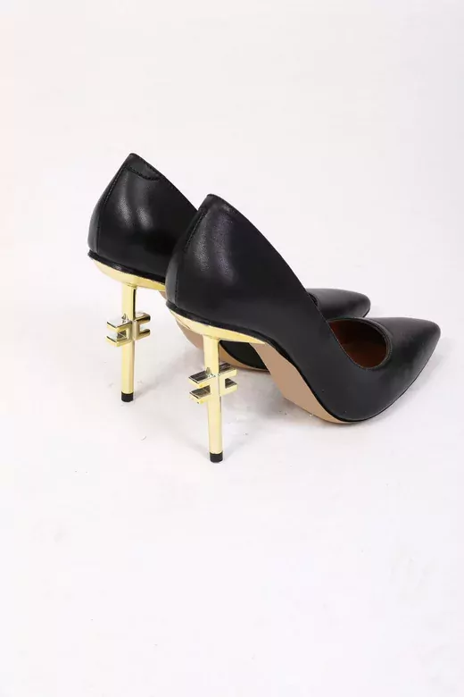 Kadın Deri Stiletto Gold