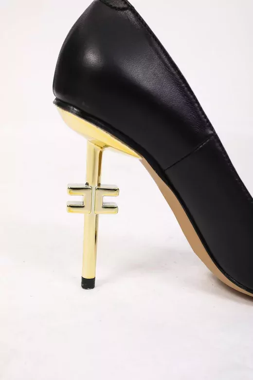 Kadın Deri Stiletto Gold