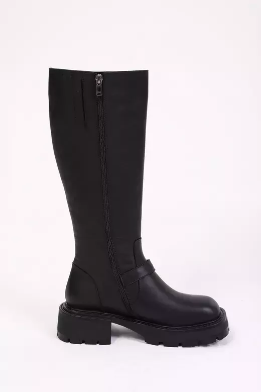 Kadın Deri Çizme Siyah