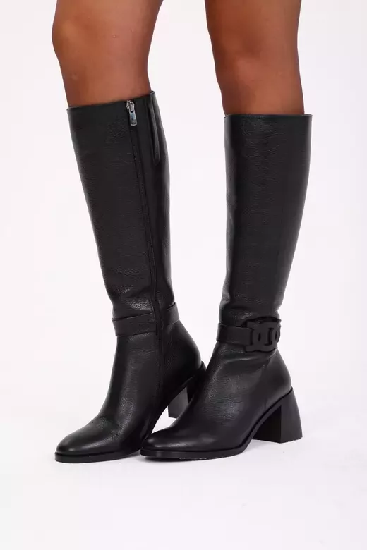 Kadın Vizon Topuklu Deri Çizme
