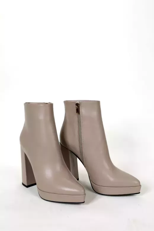 Kadın Bej Hakiki Deri Platform Bot