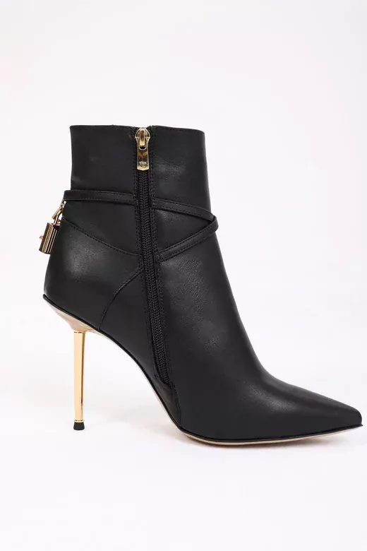 Kadın Deri Bot Topuklu Siyah