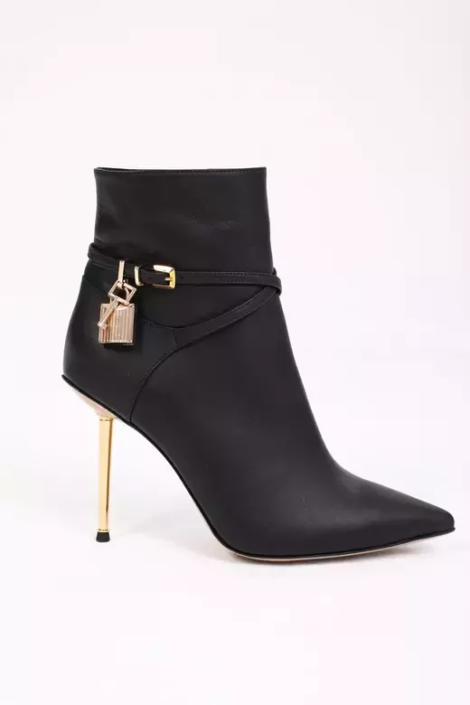 Kadın Deri Bot Topuklu Siyah