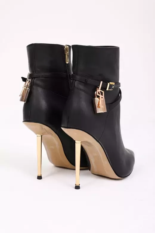 Kadın Deri Bot Topuklu Siyah