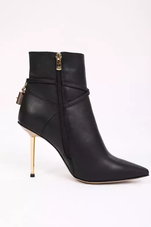 Kadın Deri Bot Topuklu Siyah