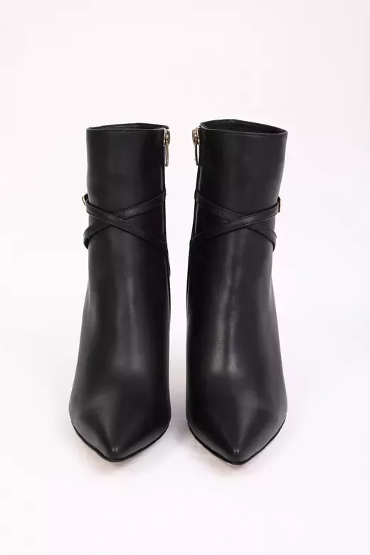 Kadın Deri Bot Topuklu Siyah