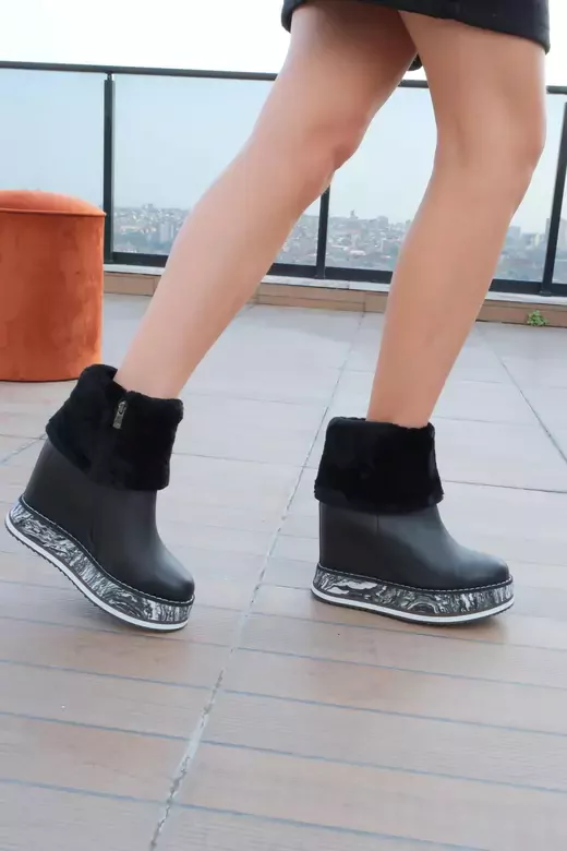Kadın Siyah Dolgu Topuk Bot