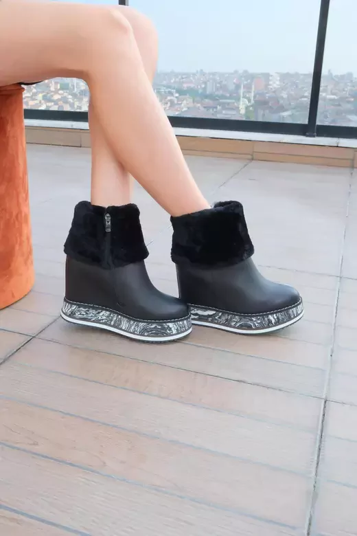 Kadın Siyah Dolgu Topuk Bot
