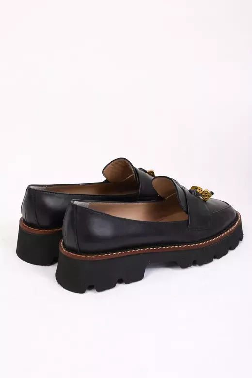 Kadın Deri Loafer Siyah
