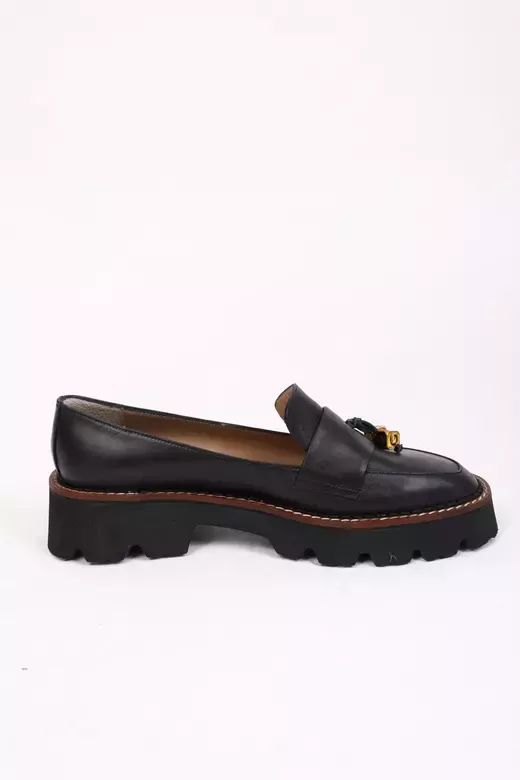 Kadın Deri Loafer Siyah