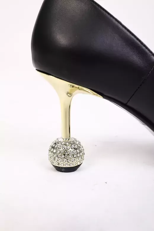 Kadın Deri Ayakkabı Topuklu Siyah