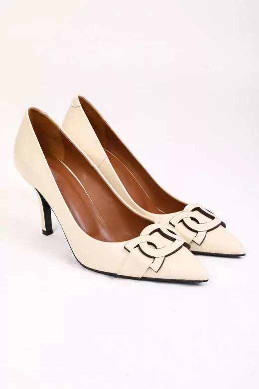 Kadın Deri Stiletto Taba