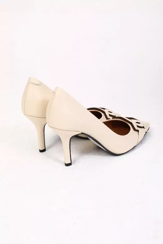 Kadın Deri Stiletto Taba