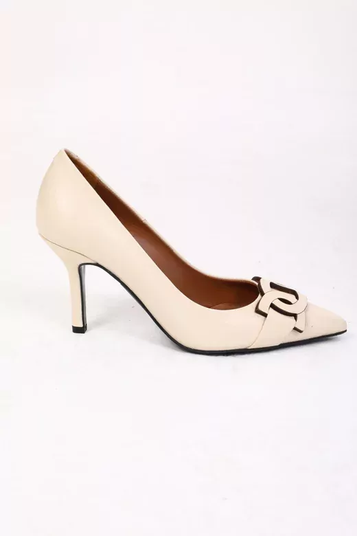 Kadın Deri Stiletto Taba