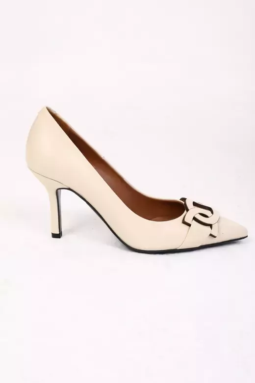 Kadın Deri Stiletto Taba