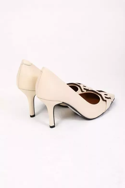 Kadın Deri Stiletto Taba