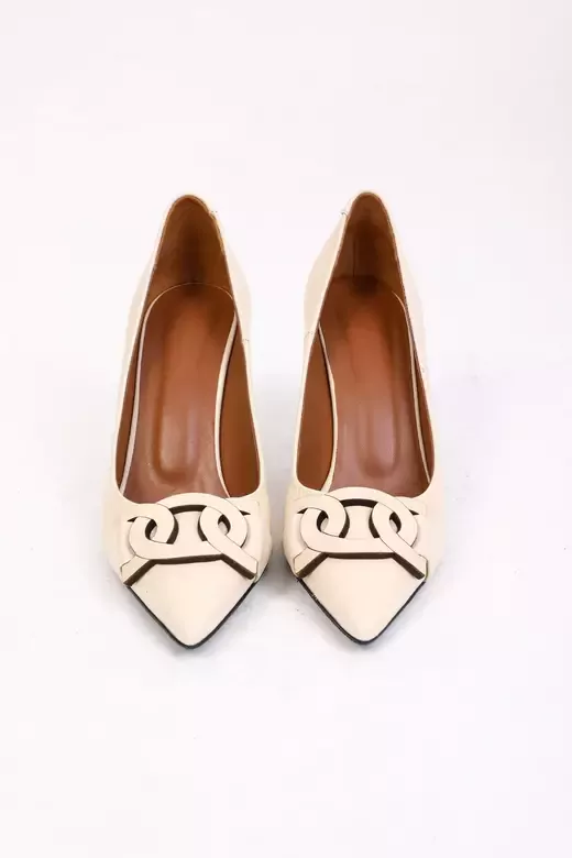 Kadın Deri Stiletto Taba