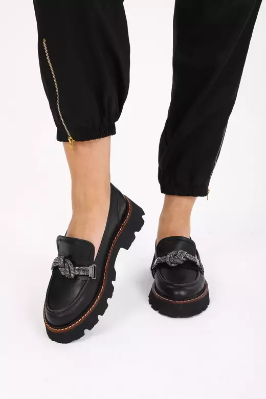 Kadın Taba Loafer Aksesuar Detaylı