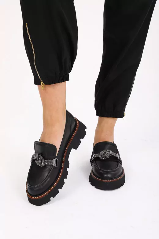 Kadın Taba Loafer Aksesuar Detaylı