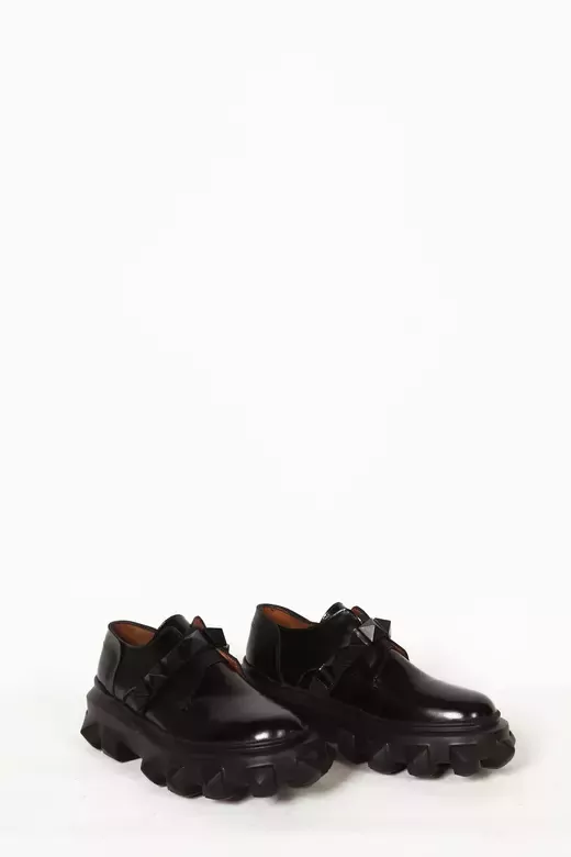 Kadın Siyah Rugan Detaylı Günlük Ayakkabı