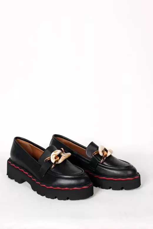 Kadın Taba Deri Toka Detaylı Loafer