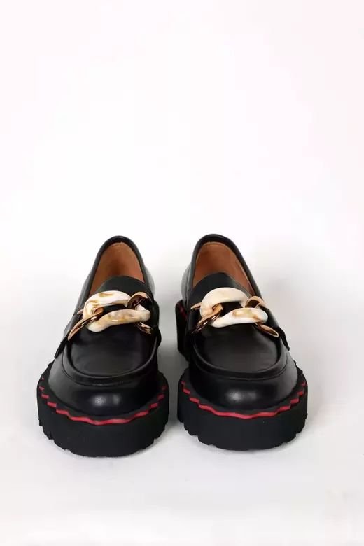 Kadın Taba Deri Toka Detaylı Loafer