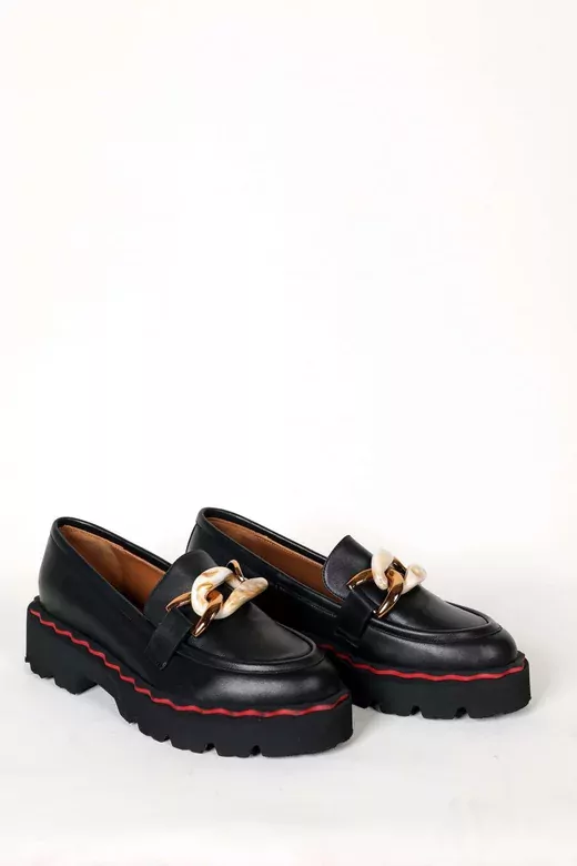 Kadın Taba Deri Toka Detaylı Loafer