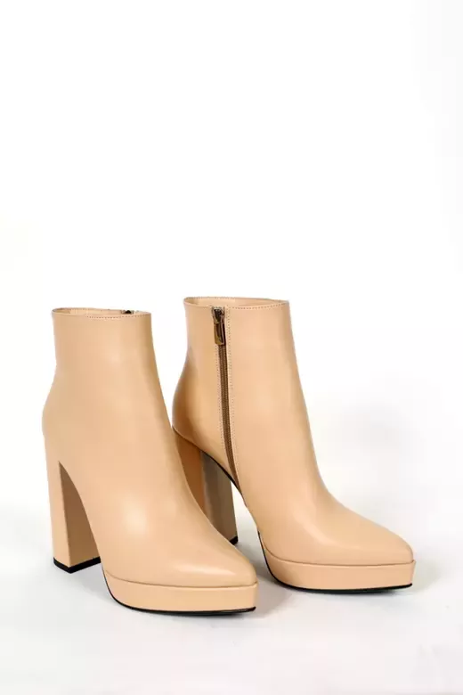 Kadın Bej Hakiki Deri Platform Bot