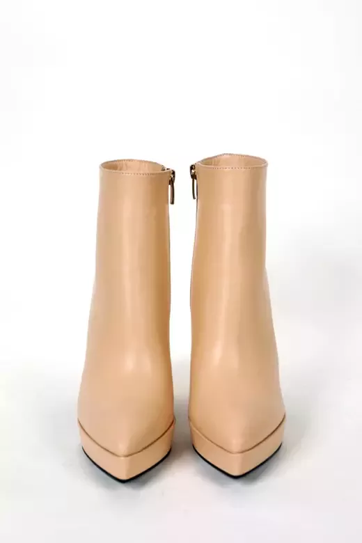 Kadın Bej Hakiki Deri Platform Bot