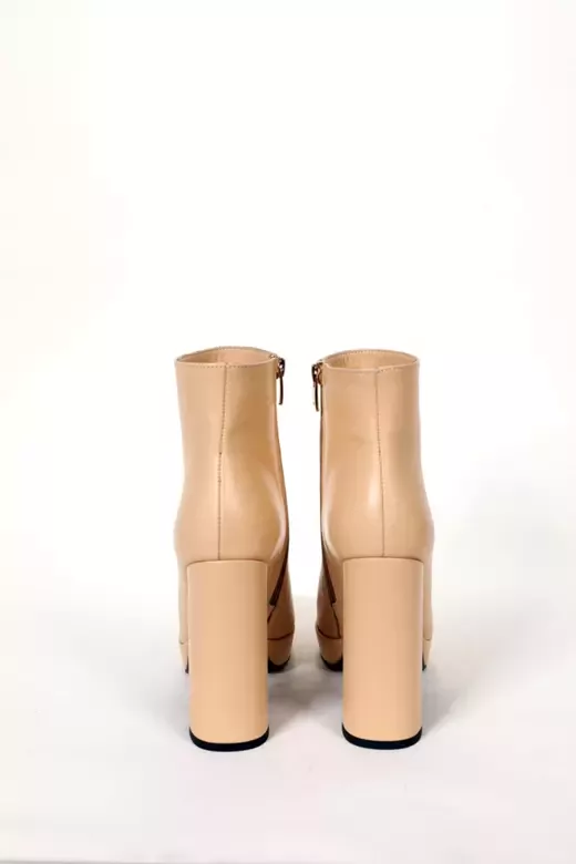 Kadın Bej Hakiki Deri Platform Bot