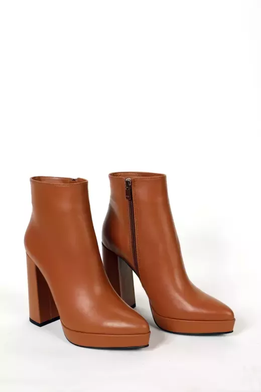 Kadın Bej Hakiki Deri Platform Bot