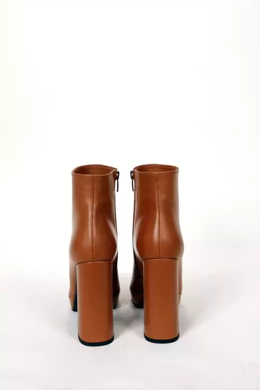 Kadın Bej Hakiki Deri Platform Bot