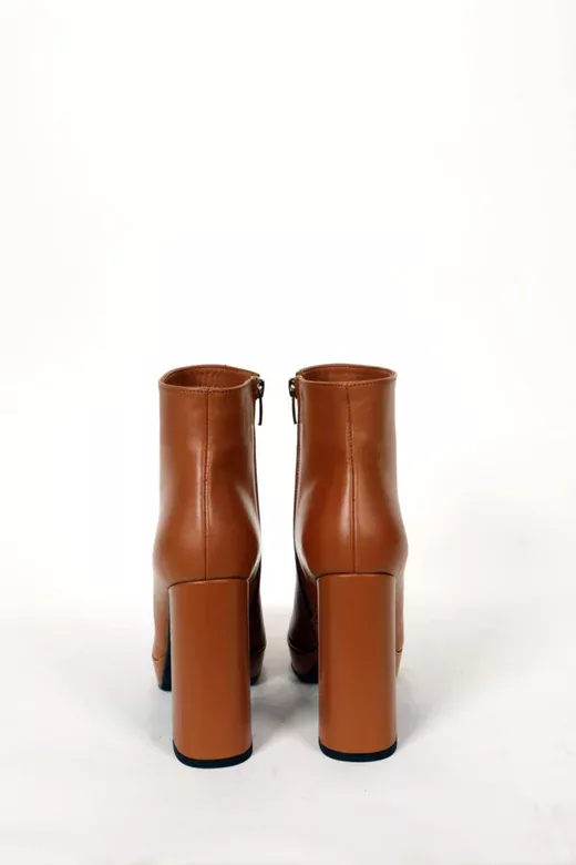 Kadın Bej Hakiki Deri Platform Bot