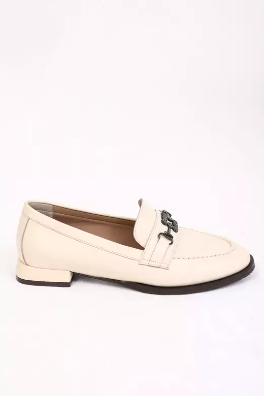 Kadın Yeşil Loafer Aksesuar Detaylı